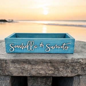 toilet tank decor, toilet paper holder, bathroom decor, beachy bathroom, toilet box, toilet tray, bathroom toilet storage