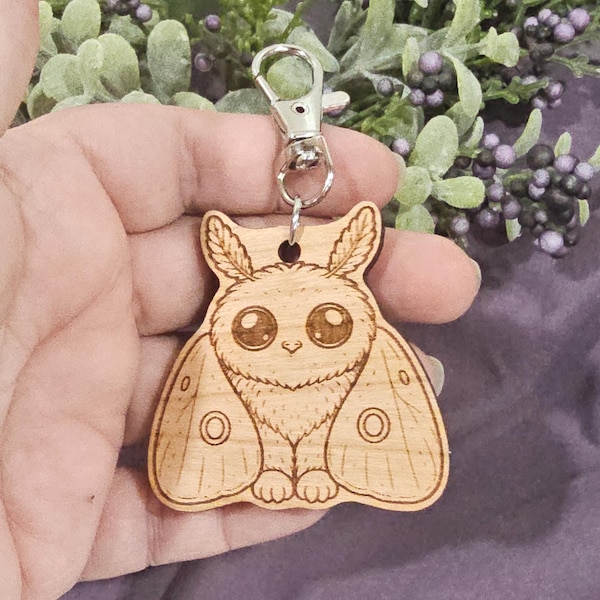 mothman bag tag, cryptid themed, geeky gift, nerd present , cute cryptid, gothic cute gift, personalized optional, unique bag charm