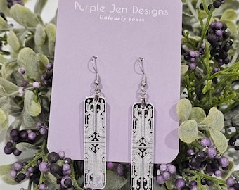 Tech circuit earrings clear acrylic mirrored silver nerd gift minimalist laser cut jewelry for her