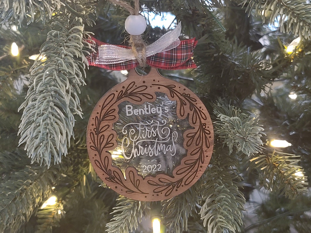 Personalized Babys First Christmas Ornament 2022 Grandchild Etsy