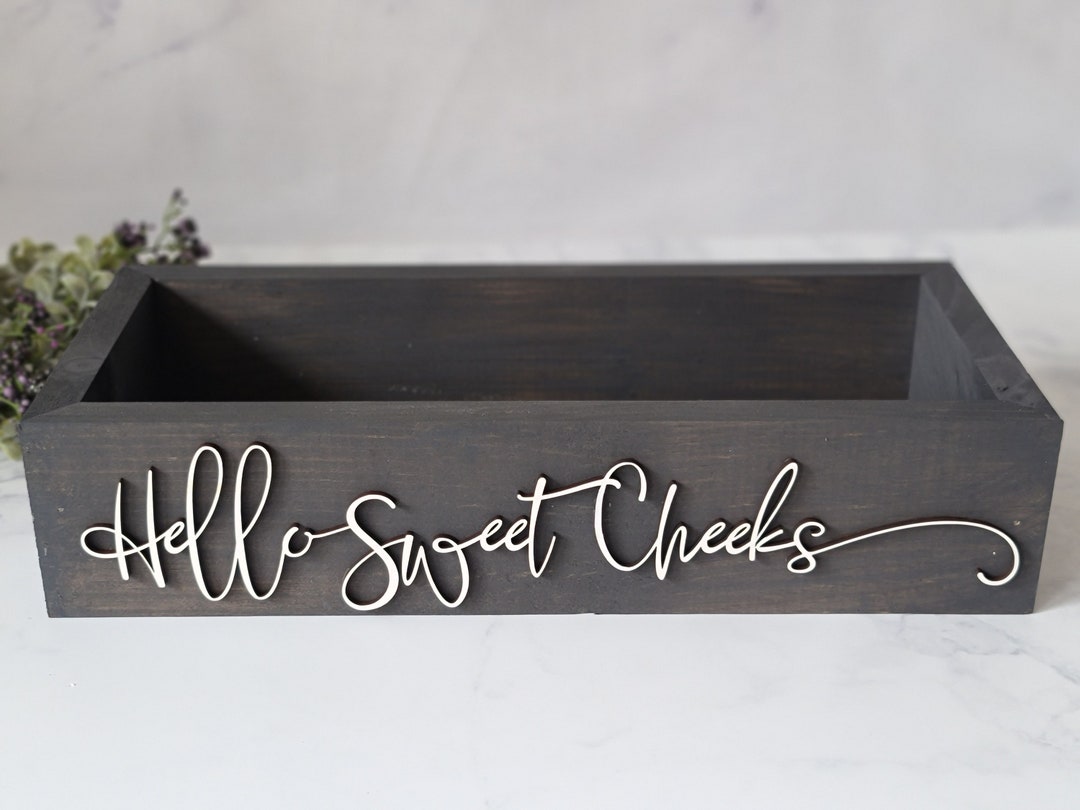 Hello Sweet Cheeks Box, Toilet Tank Box, Toilet Paper Holder, Bathroom