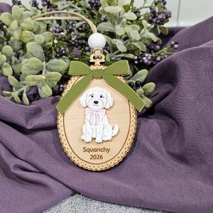 Custom dog ornament 2026 handpainted bichon maltese poodle poochon wood acrylic decor christmas pet keepsake 2025