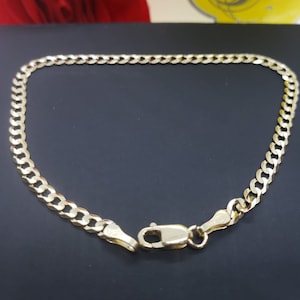 14K SOLID Yellow Gold  2.70mm 3.20 mm 4.00mm Cuban Chain Length   7&quot; 7.5&quot;  Bracelet , Necklace Women&#39;s Men&#39;s