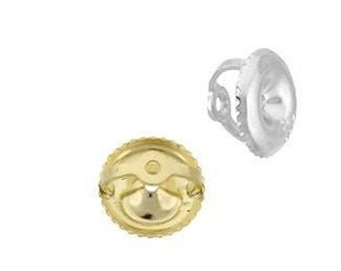 Diamond Screw Backing 14K Real Gold in White or Yellow Gold  Earnut Screw Backing