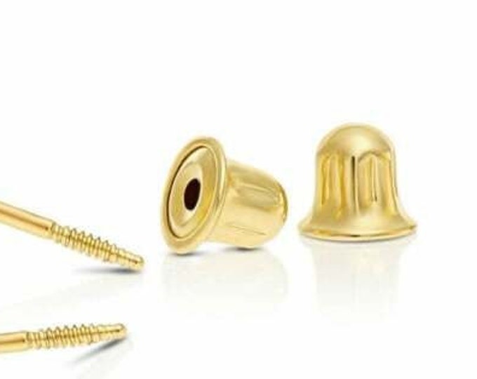 Baby Screw Backing 14K Real Gold in White or Yellow Gold  Earnut Baby Screw Backing