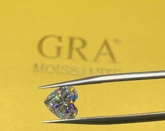 GRA Certificate Heart Moissanite  • 5 mm-8 mm  • 100% Genuine •Loose Moissanite diamond • Brilliant Cut Excellent Grade VVS Color DEF •
