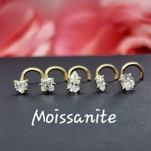 Moissanite 14K Solid Gold Pear, Princess, Marquise, Heart, Oval Shape 20GA Pass Diamond Tester Real Moissanite Gemstone VVS1/ DEF Custommade
