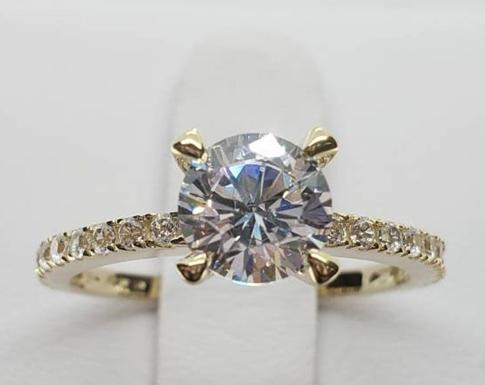 1.50 Ct 14K Gold Round Engagement Wedding Bridal Propose Promise Ring