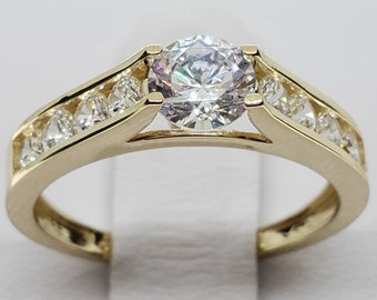 1.00 Ct 14K Yellow Gold Round Engagement Wedding Bridal Propose Promise Ring
