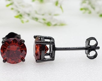 Mens garnet earrings deals