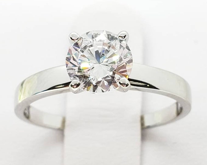 1.50 Ct 14K Real Gold Solitaire Engagement Wedding Bridal Propose Ring