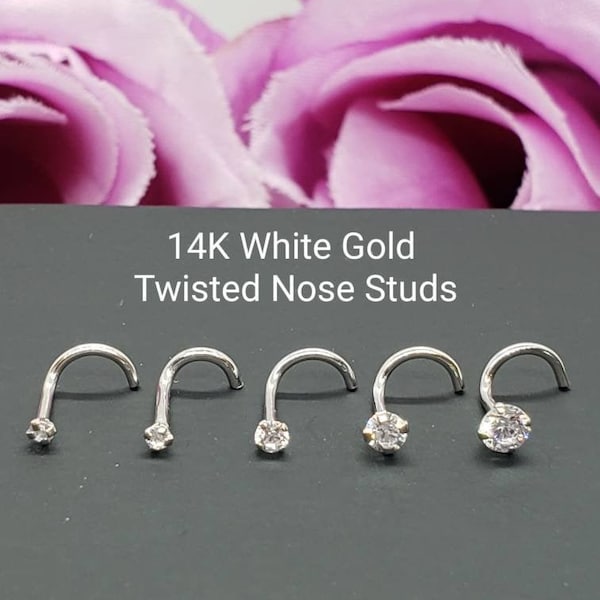 Diamond Nose Screw White Gold - Etsy