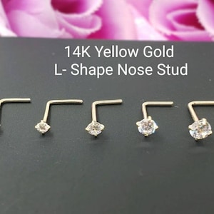 Gold l store shaped nose stud