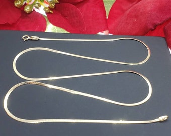 1.50 MM 10K Yellow Gold Solid Silk Herringbone  High Polish Chain Necklace 16- 24 "