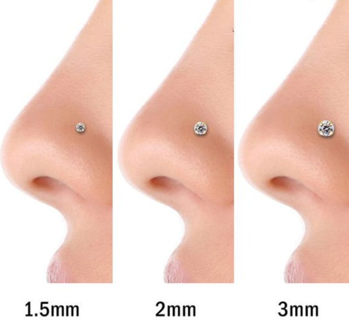 Genuine LAB DIAMOND 14K Solid Real Gold LAB Diamond Nose Etsy