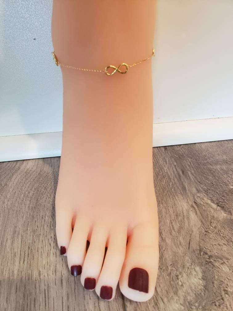 Brosky jewelry 10k three charm anklet アクセサリー アンクレット