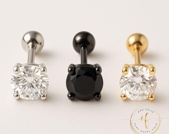 1 piece Solid 925 Sterling Silver Solitaire Stud 20 GA Post Stud Select the gemstone Round Screw on Earrings sold 1 piece.