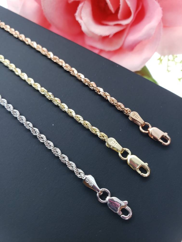 10k gold rope anklet deals