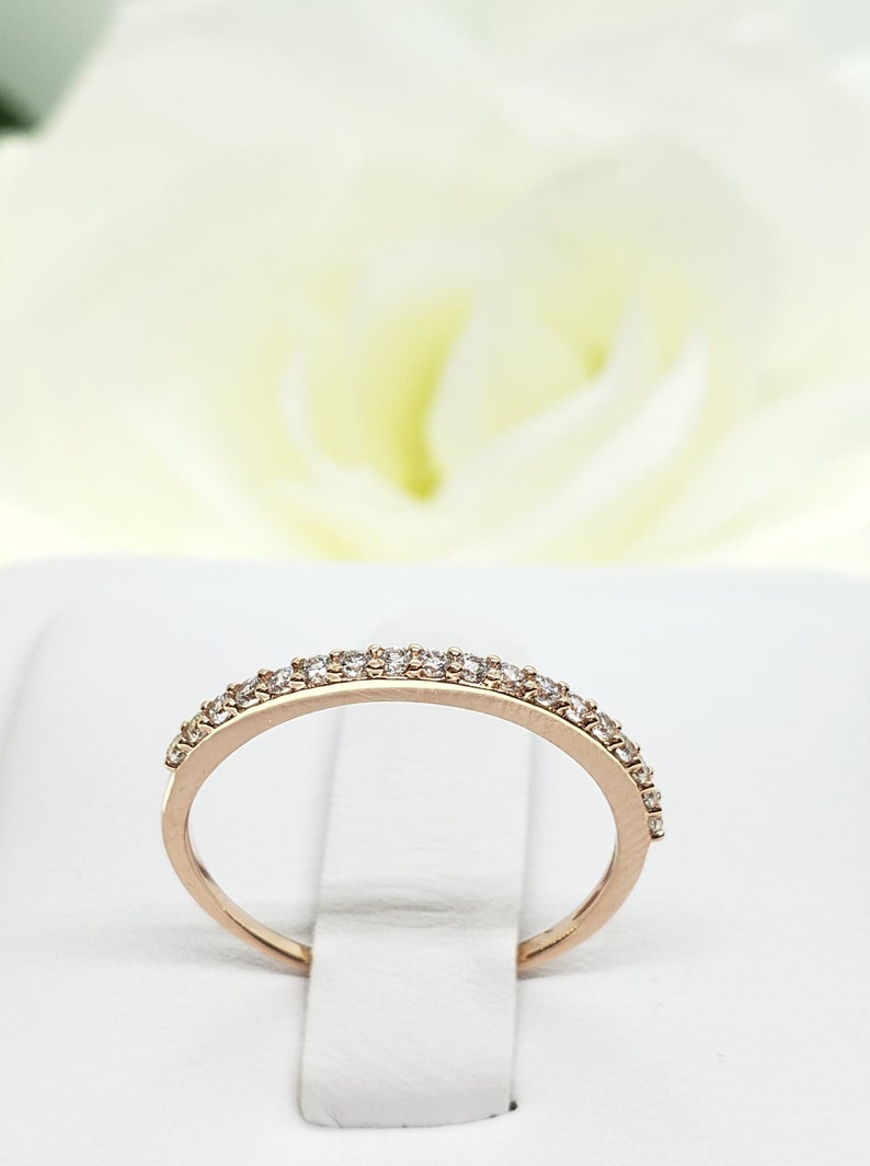 0.50 Ct 14K Real Gold Round Cut Channel Set Wedding Anniversary Ring Band