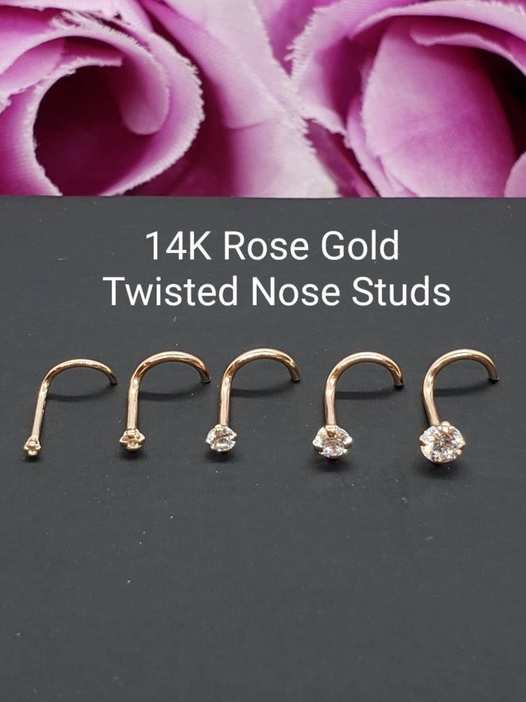 Nose Ring Piercing Tragus Cartilage Earring 1.5mm Ball 14K Solid Rose Gold  Stud | eBay