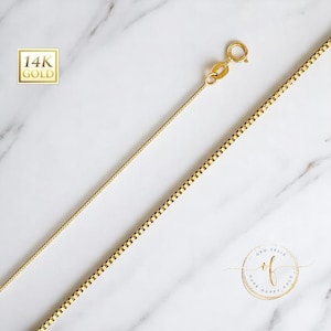 Box Chain Real 14K Solid Gold Box Chain  3 colors Available  Mens Women 16 &quot; -24 &quot;