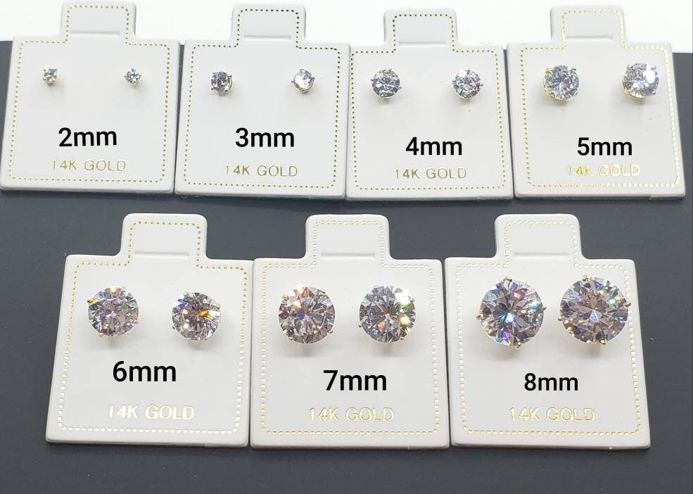 14K solid Yellow Gold Ruby Earring July Birthstone Colors Push Backing Earring with 4 Prong Setting