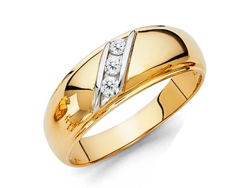 0.75 Ct  14K Solid Gold Mens Wedding Ring Solitaire Round Cut Engagement Bands