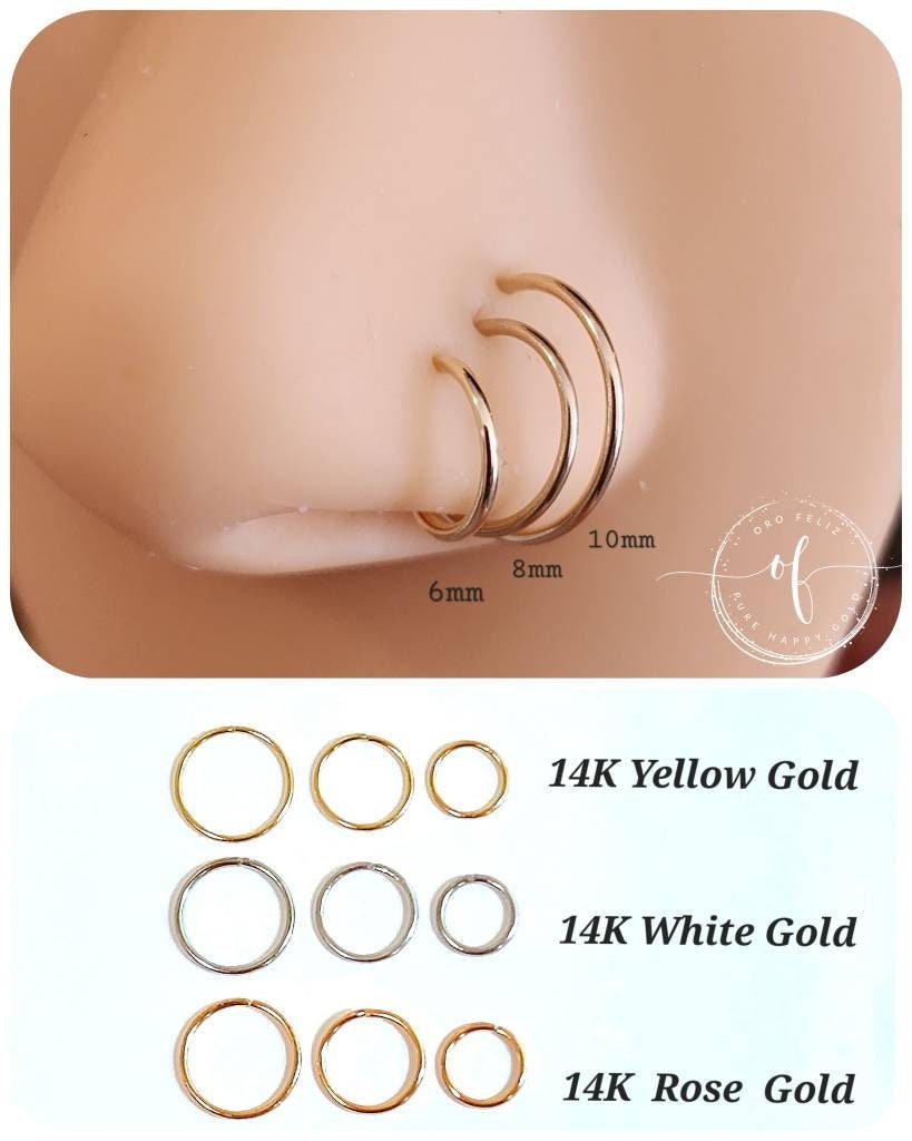 9ct Rose Gold 8mm Rope Nose Ring | Goldmark (AU)