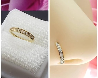 14K REAL Solid Gold Nose Ring, Stones Hoops, Tragus Helix, Dainty Hoop 8.00 mm in 20 GA" 8.00 mm