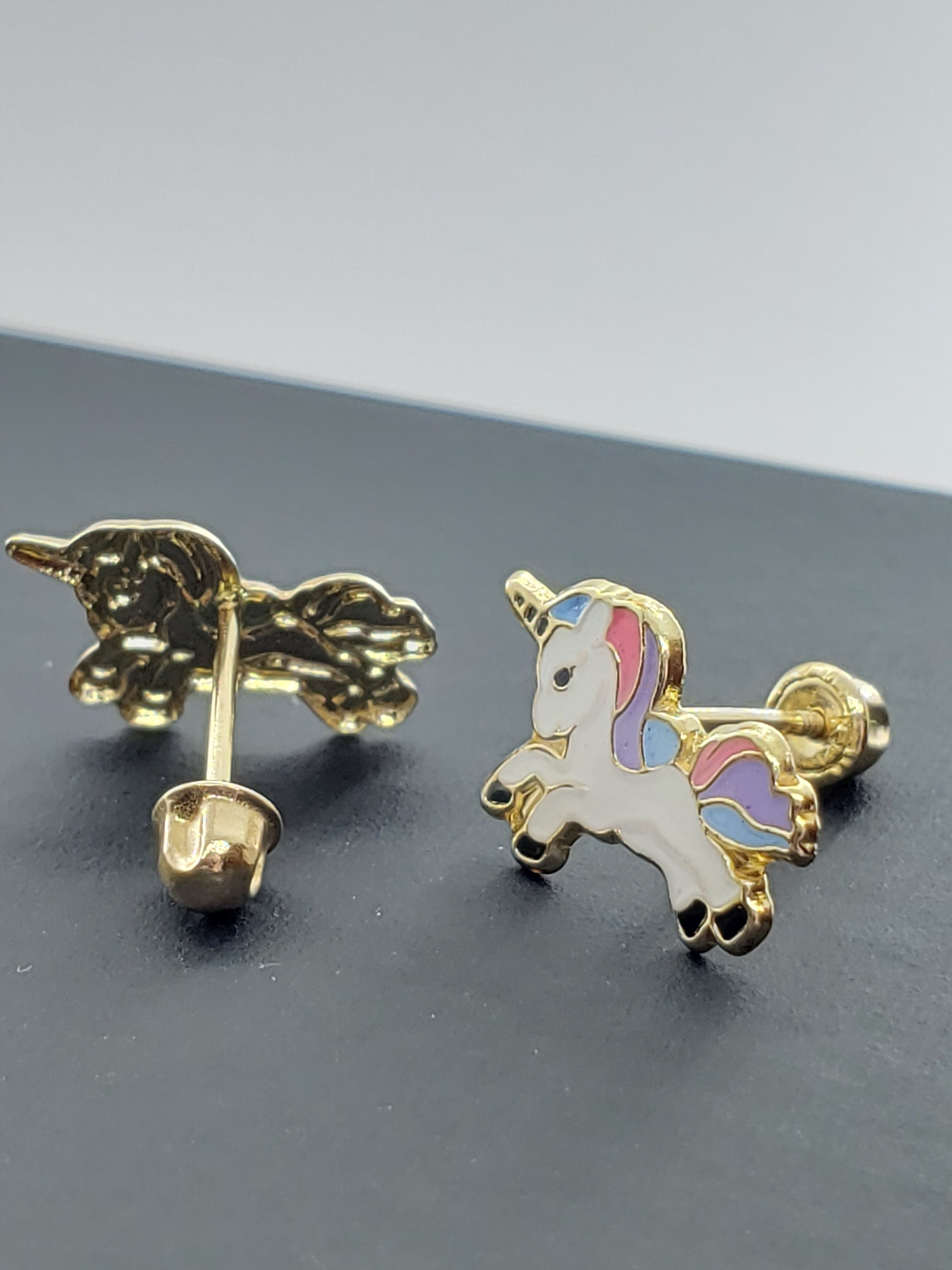 Cute Unicorn Stud Earrings for Women Fairy Animal Gold Cubic Diamonds Earrings  Girls Birthday Party Gift Jewelry Pendientes | Wish