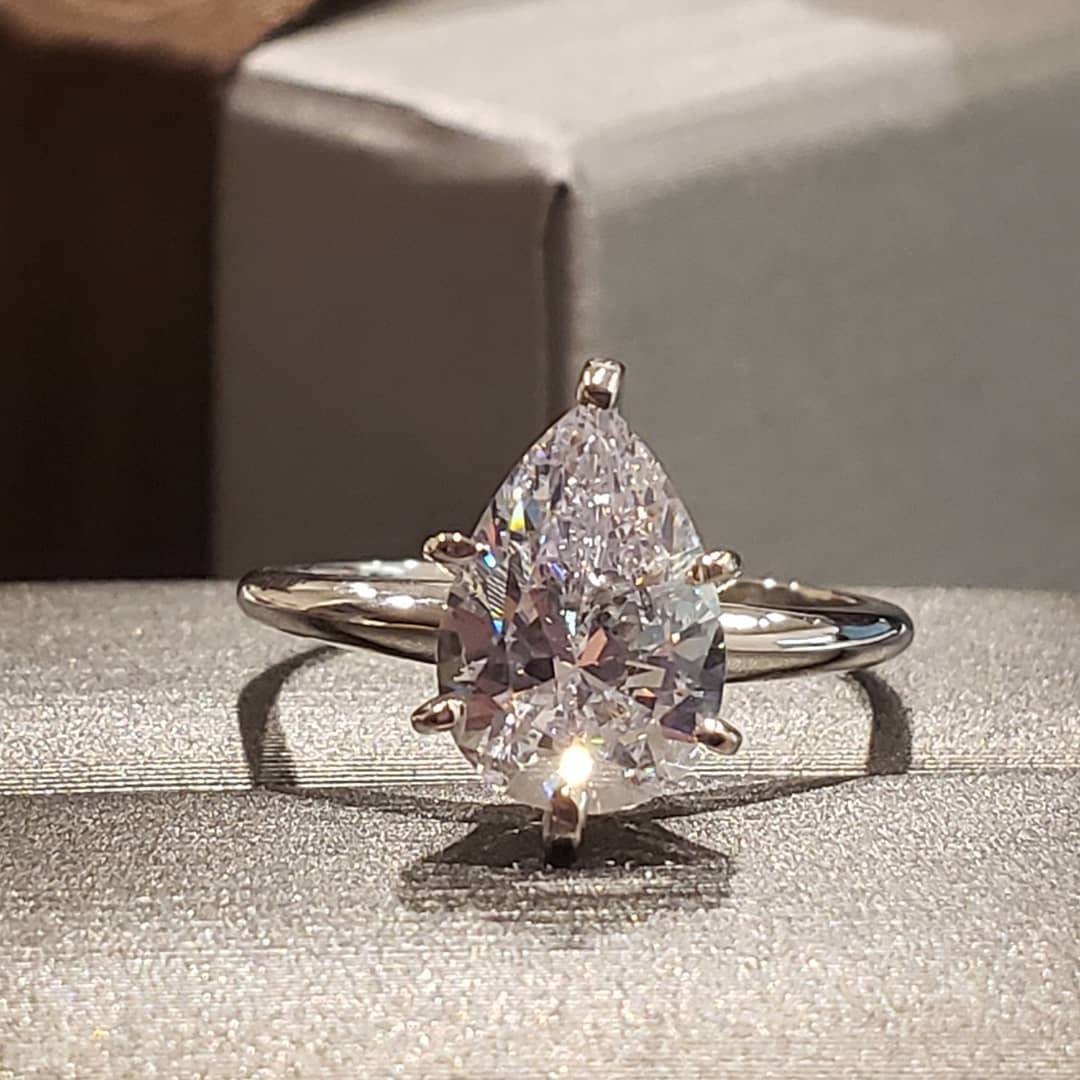 Tear cut shop diamond ring