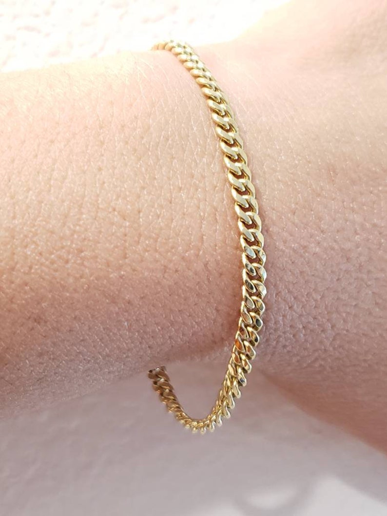 SOLID 14K Real Yellow Gold Miami Cuban Link Yellow Gold 3.30mm Etsy