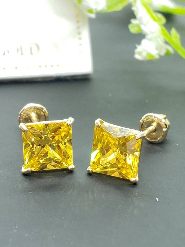 1.90ct Natural Canary Yellow Sapphire Diamond Clip Earrings 18 Karat O –  Avis Diamond Galleries