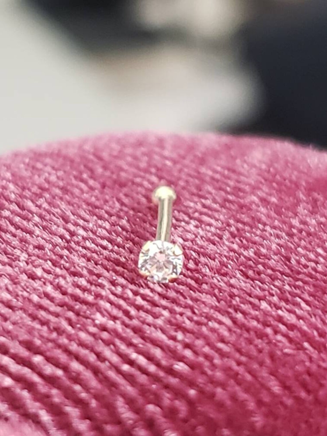 Genuine LAB DIAMOND 14K Solid Real Gold LAB Diamond Nose Etsy