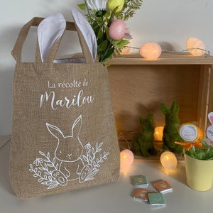 Sac de pâques lapin personnalisé
