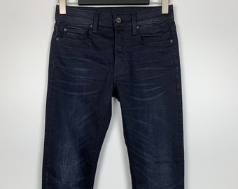 Mens G-Star Raw 3301 Slim Jeans Denim Trousers Navy Blue Pants Authentic Street Style Size 27x30