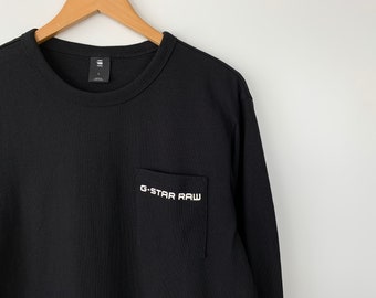 Mens G-Star RAW Swando Art Long Sleeve Shirt Sweatshirt Black Size L