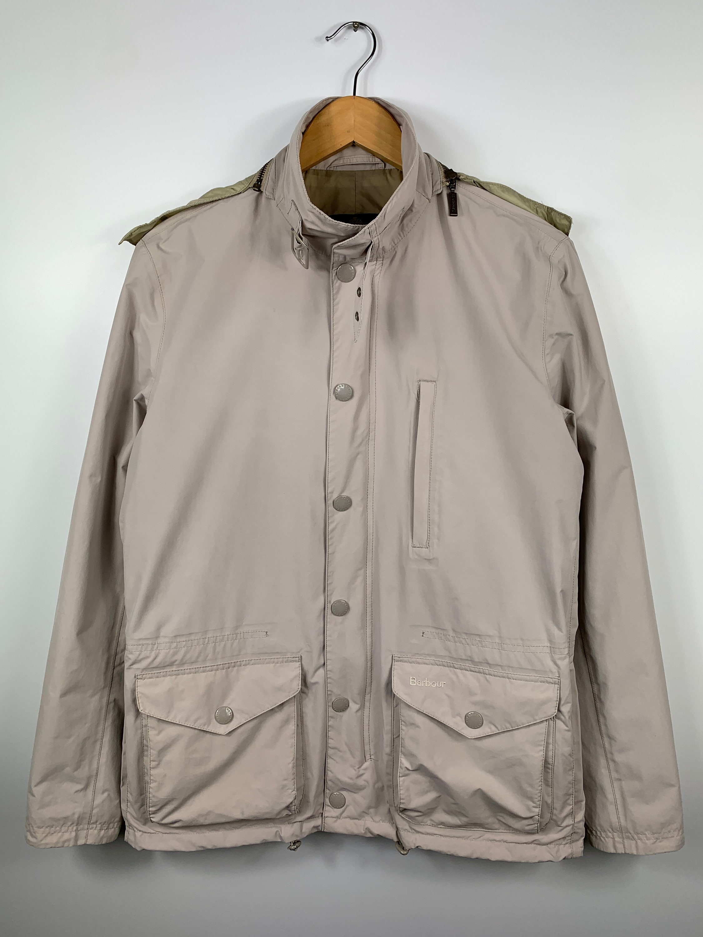 beige waterproof jacket