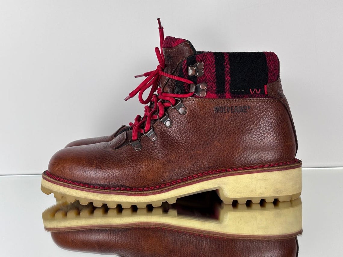 Mens Wolverine Lace Up Leather Boots Brown Size US 11 / UK 10 / EU 44, foto 1 di 5