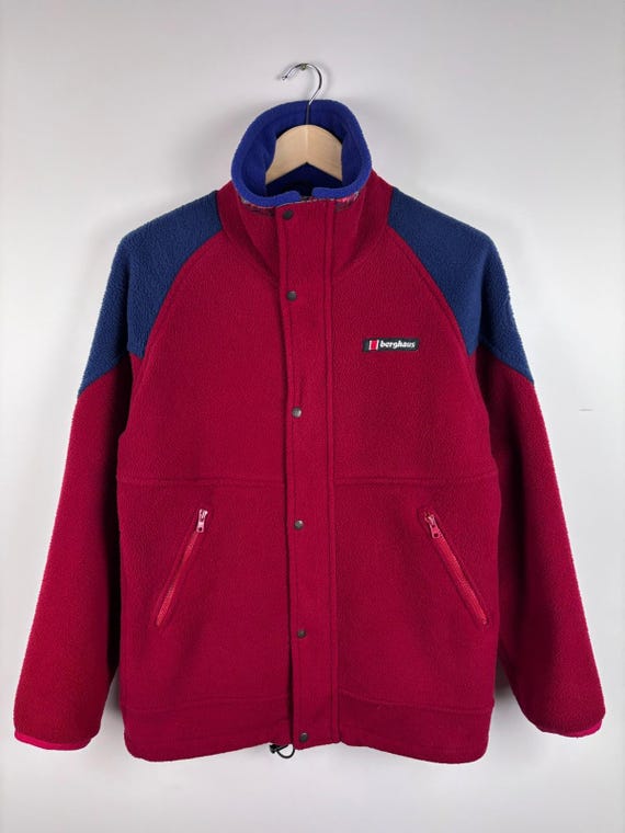 Berghaus, Vintage Berghaus Windstopper Fleece Jacket Made in Gt. Britain Red Mens Size S