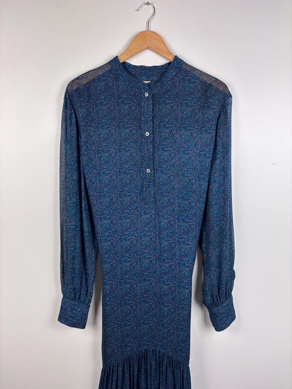 Isabel Marant Etoile Long Sleeve Floral Maxi Dress Blue Size 38
