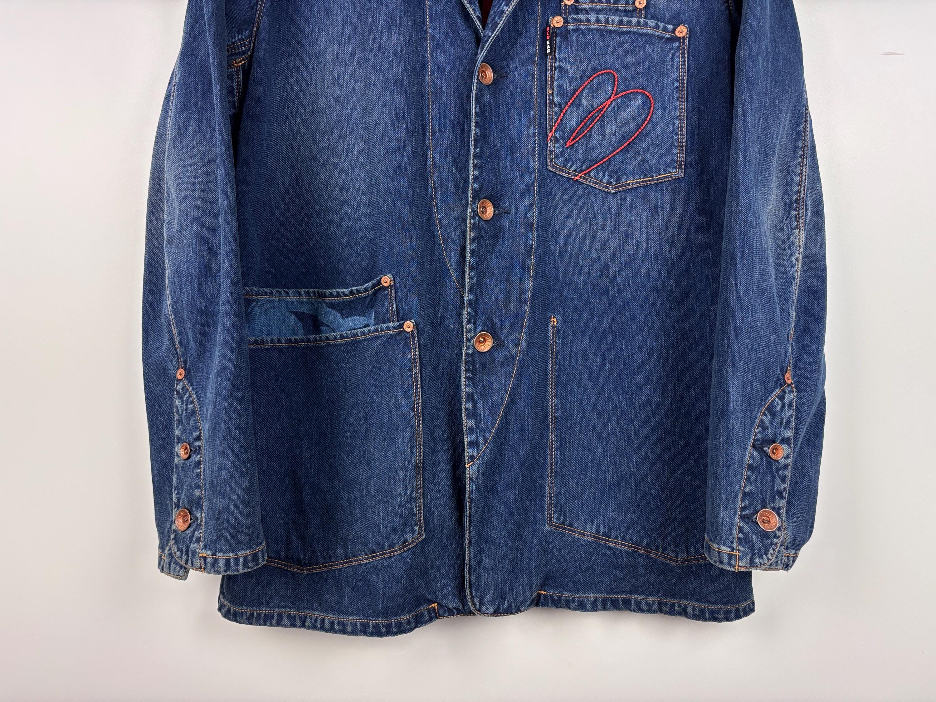 ジャケット・アウター 90s paul smith stitch embroidery jacket Mens Paul Smith Red Ear Denim Blazer Jacket Blue Size M - Etsy