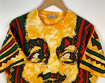 Vintage 1994 Bob Marley Liquid Blue T-shirt Double Sided Print 