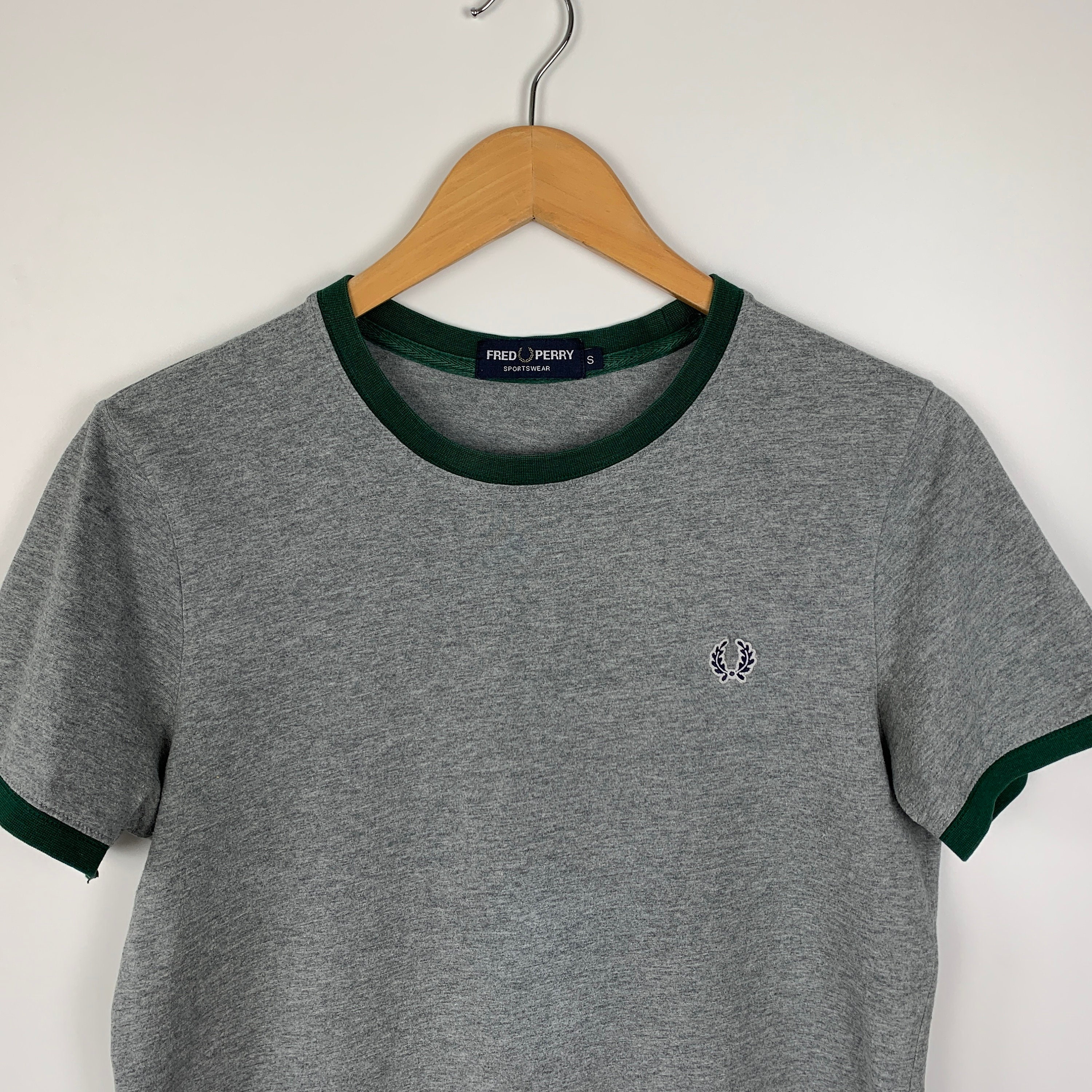 Mens Vintage Fred Perry Sportswear Short Sleeve T-shirt Gray