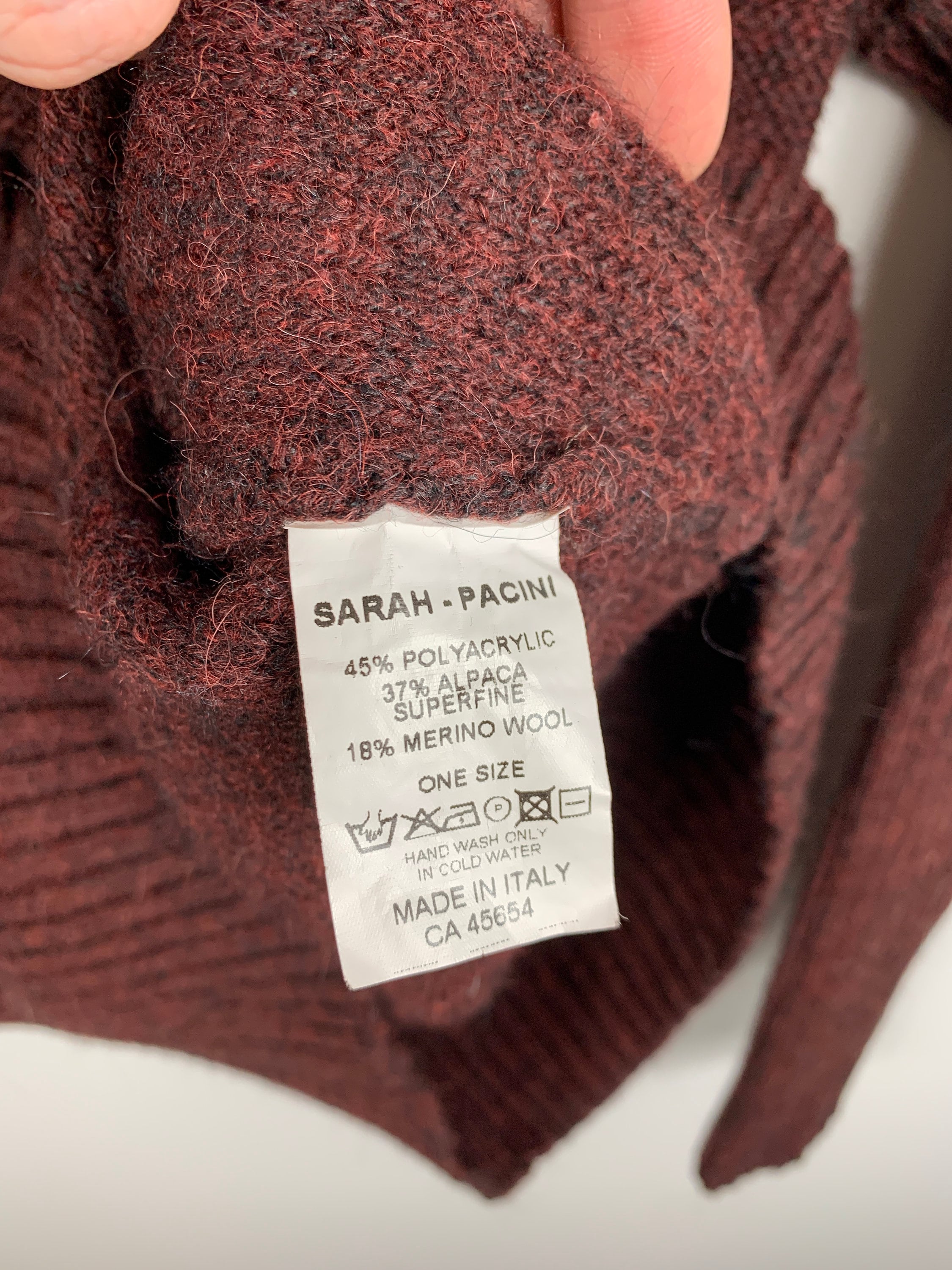 イタリア製sarah  pacini アルパカ入りセーター レディース サラ パチーニ ロング セーター アルパカ メリノ