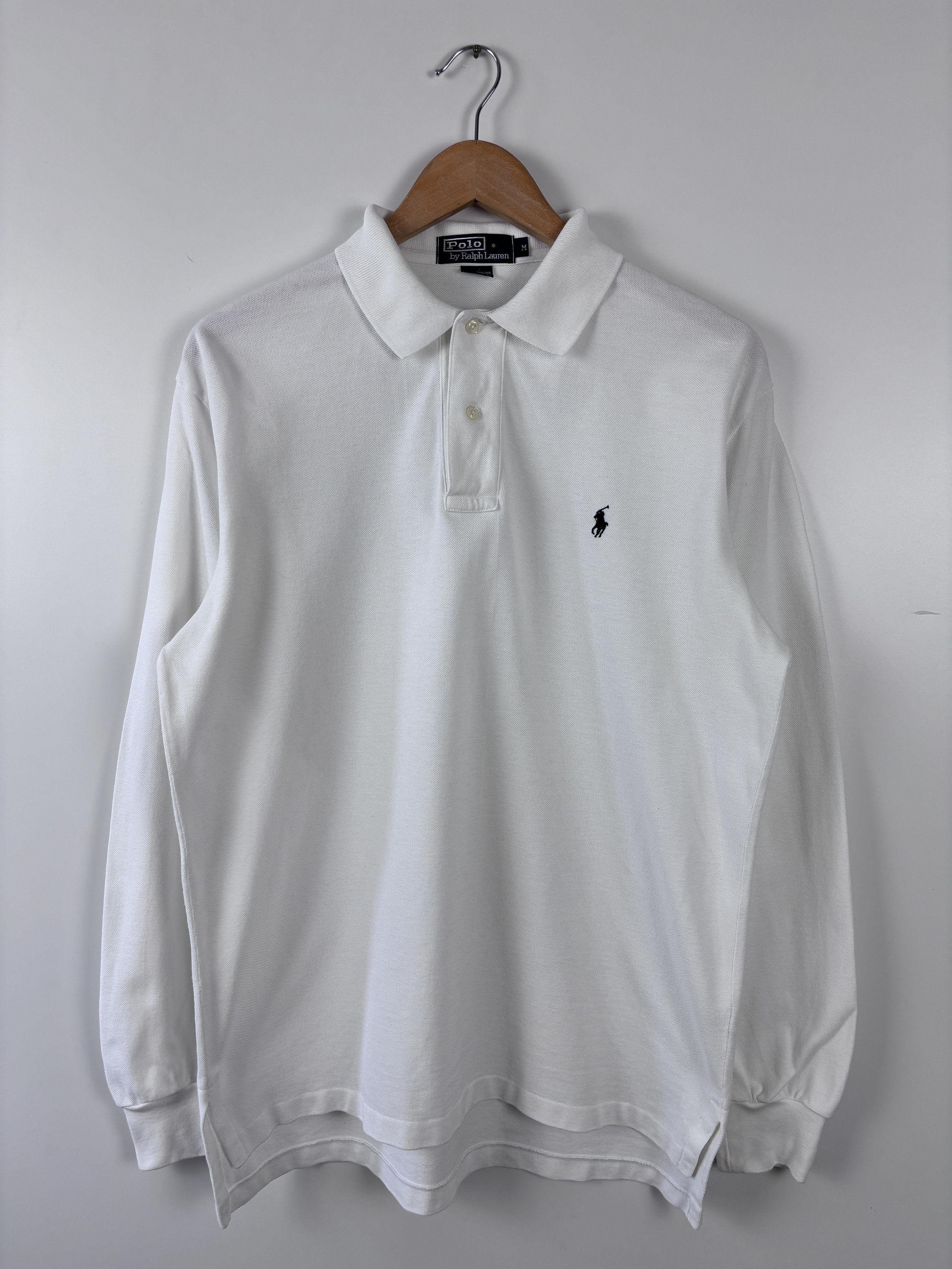Buy Vintage Polo Ralph Lauren Rugby Long Sleeve Shirt White Size M 