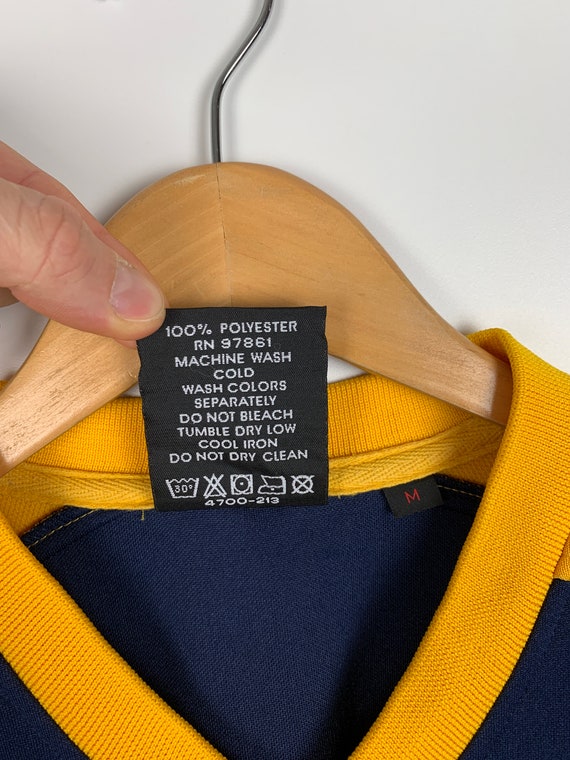 Vintage Karl Kani Endurance #89 T-shirt Jersey Blue Yellow Jersey