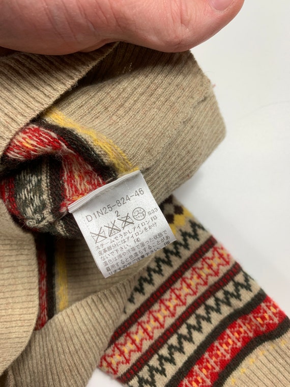 Mens Burberry Black Label Wool Sweater Fair Isle Multicolor Size 2