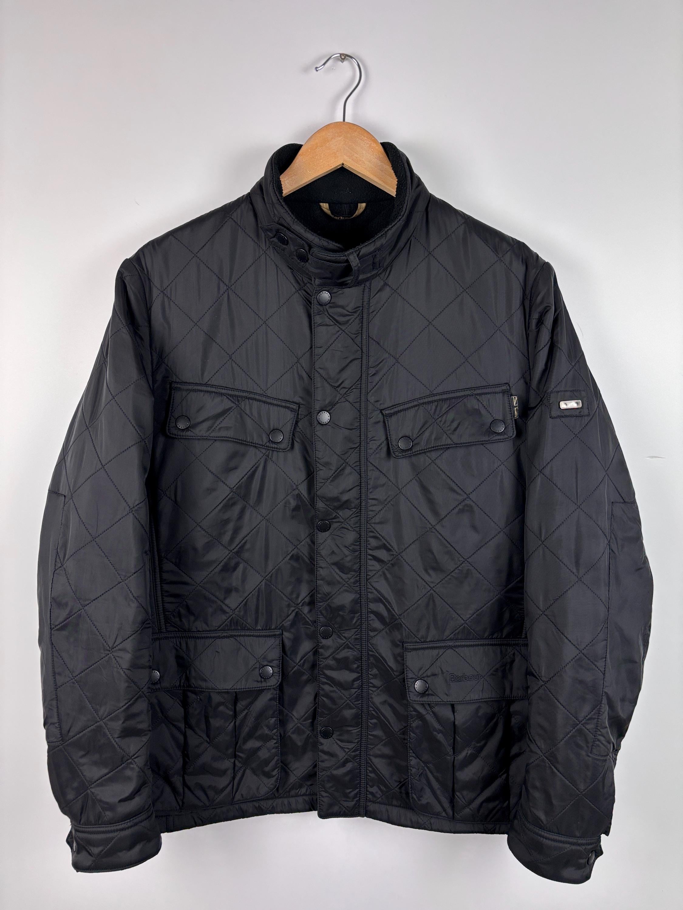 Mens Barbour International Ariel Polar Quilted Jacket Black Size M