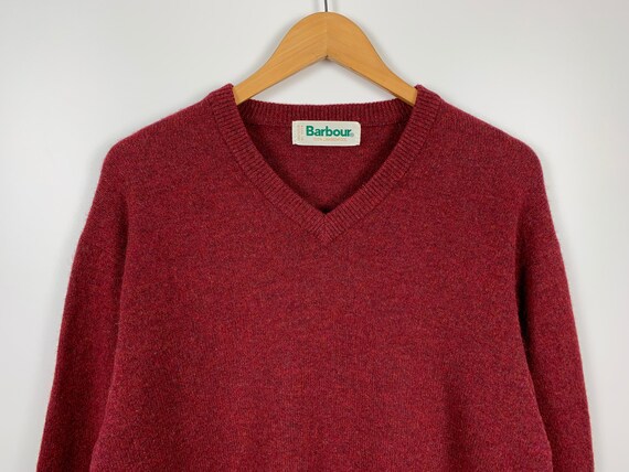 Vintage BARBOUR Wool Sweater V-neck 